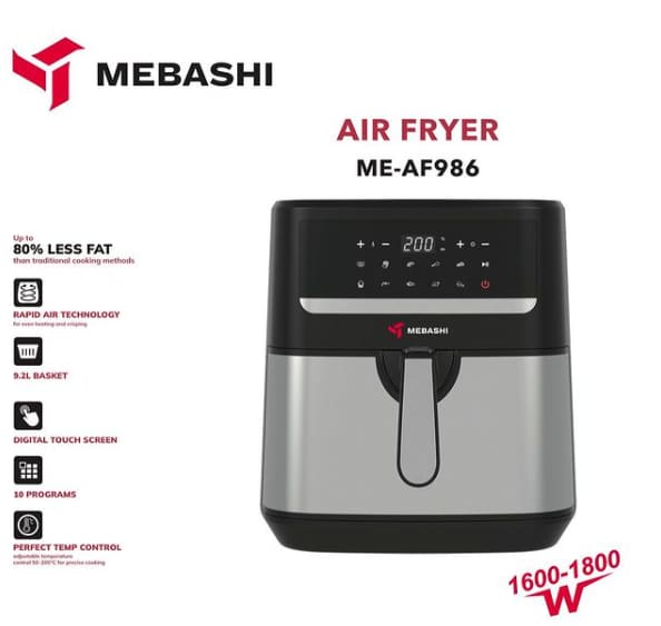 سرخ کن بدون روغن مباشی مدل ME-AF986 ظرفیت ۹.۲ لیتری