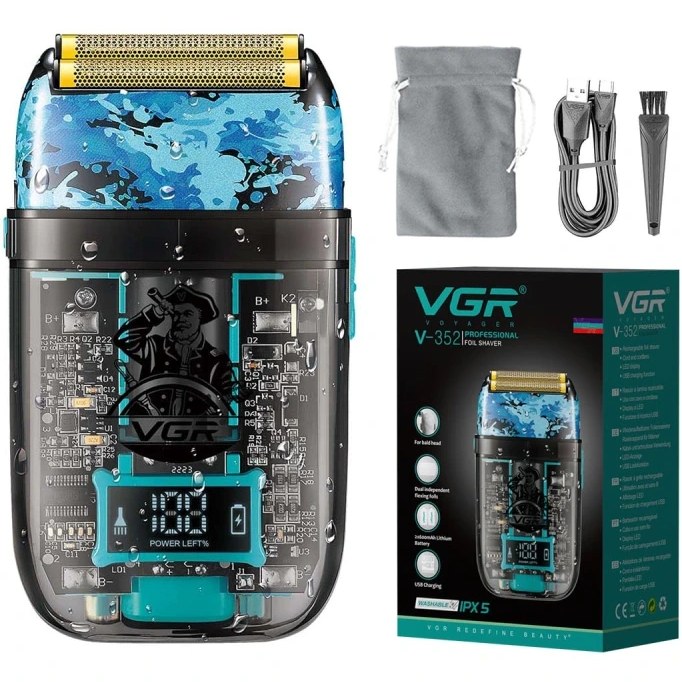 ماشین اصلاح وی جی آر مدل VGR V-352 ضد آب با برش خطی
