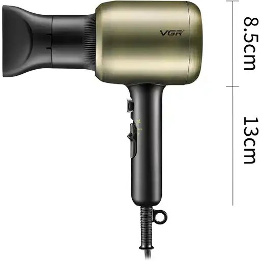 سشوار حرفهای وی جی آر مدل V-453 با باد سرد و متمرکزکننده