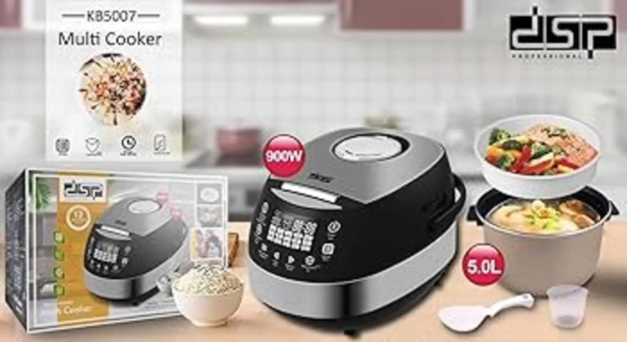 پلوپز دی اس پی مدل KB5007 ظرفیت ۶ لیتر استیل چند کاره