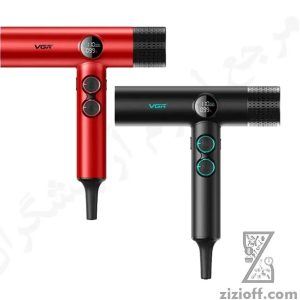 سشوار حرفه‌ای وی جی آر مدل V-401 با باد سرد و متمرکزکننده