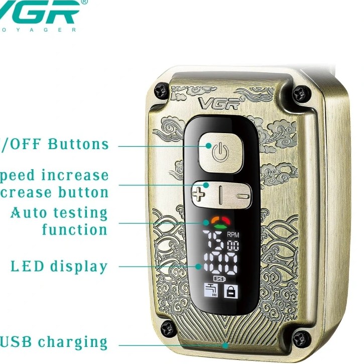 ماشین اصلاح وی جی آر مدل VGR V-337 ضد آب با تیغه استیل