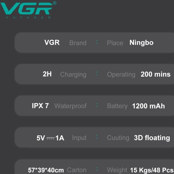 ماشین اصلاح موی صورت وی جی آر مدل VGR-392
