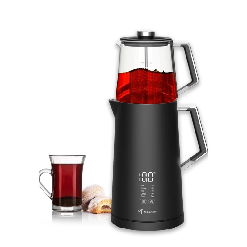 چای ساز مباشی مدل ME-TM304 ظرفیت ۱.۷ لیتر با کتری استیل